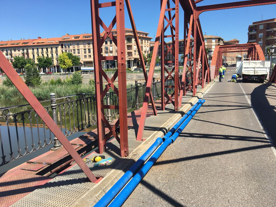 Continúan las obras en el Puente Reina Sofía de Talavera
